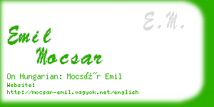 emil mocsar business card